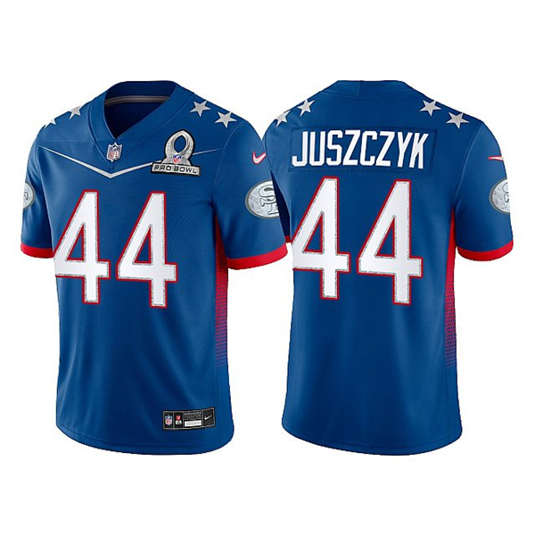 Men's Royal San Francisco 49ers #44 Kyle Juszczyk 2022 Pro Bowl Stitched Jersey